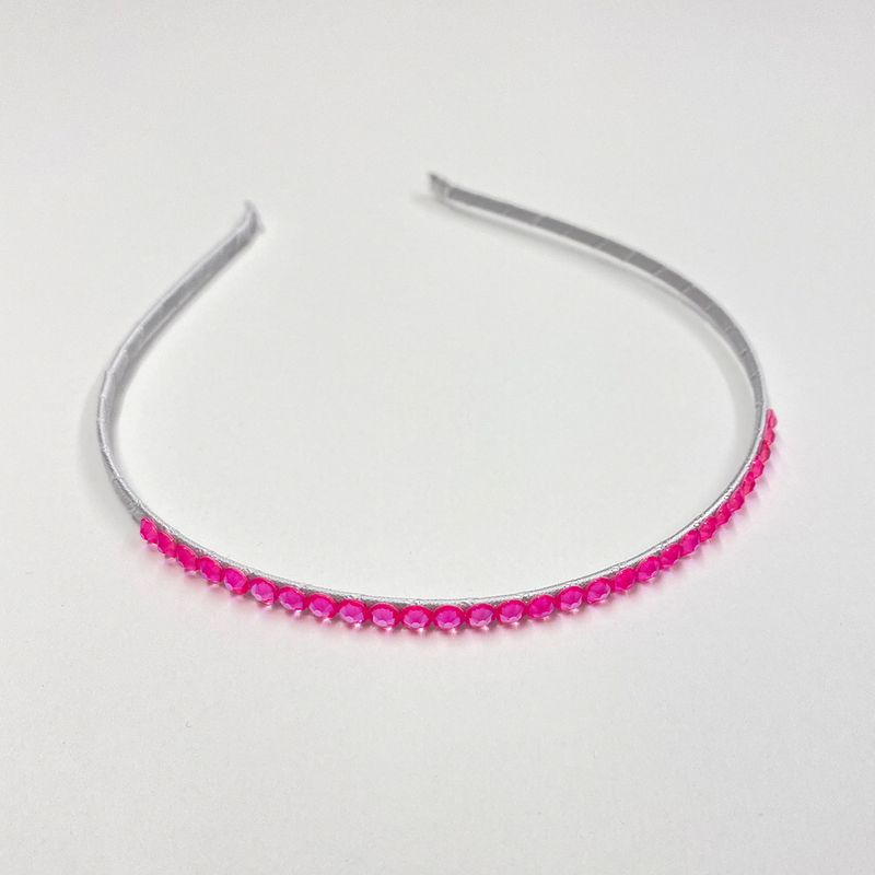 Bari Lynn Crystal Headband - Neon Pink