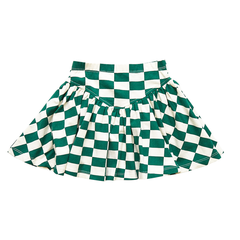 Girls Organic Alexis Skirt - Evergreen Check