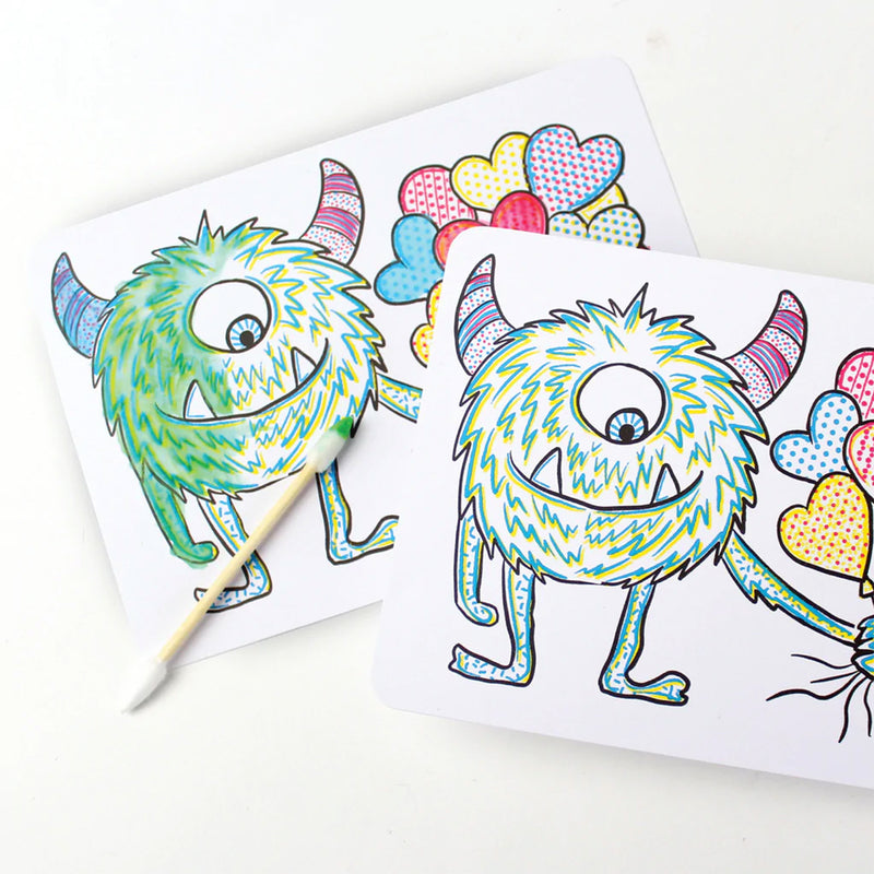 Inklings Paperie - Paint w/ Water Valentines Monster - Set of 18