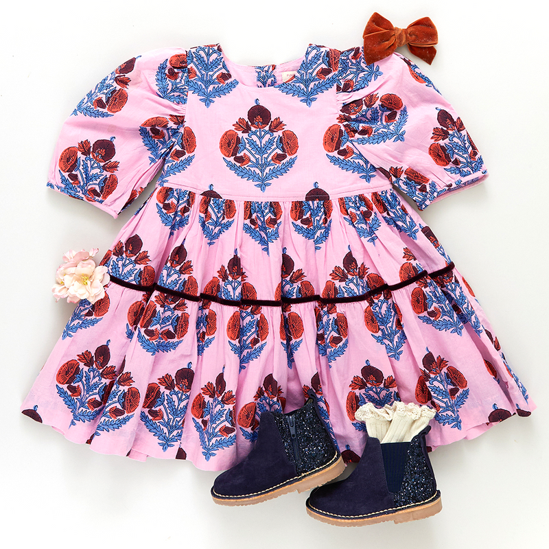 Girls Maribelle Dress - Bubblegum Flower