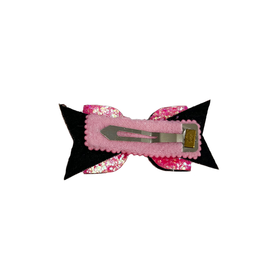 Glitter Bow Clip - Pink