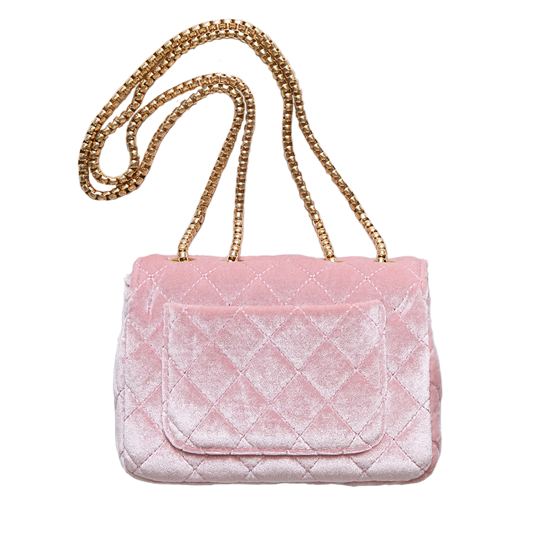 Classic Velour Handbag - Pink – Pink Chicken