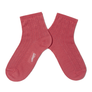 Pointelle Ankle Socks - Lychee Rose