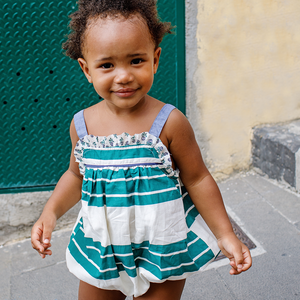 Baby Girls Renata Bubble - Evergreen Stripe
