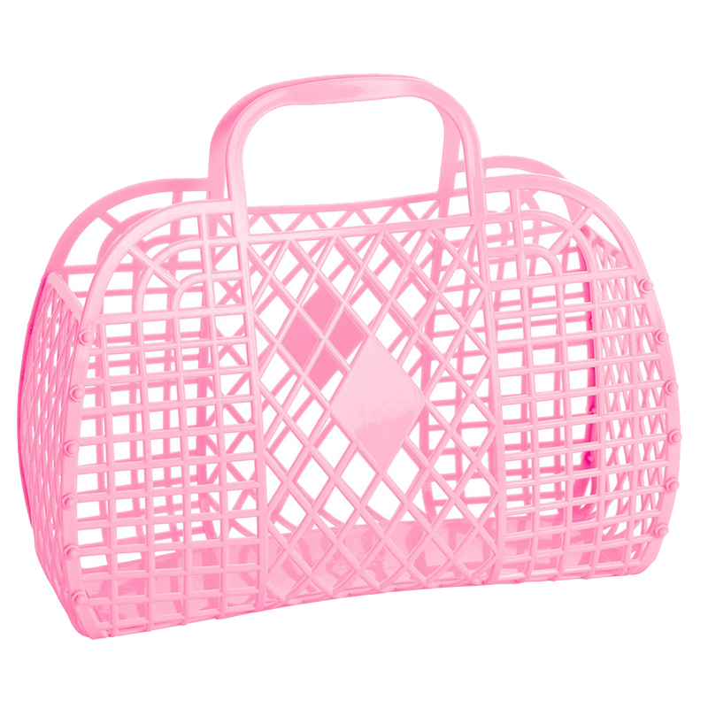 Pink Chicken Retro Basket - Large Bubblegum Pink 