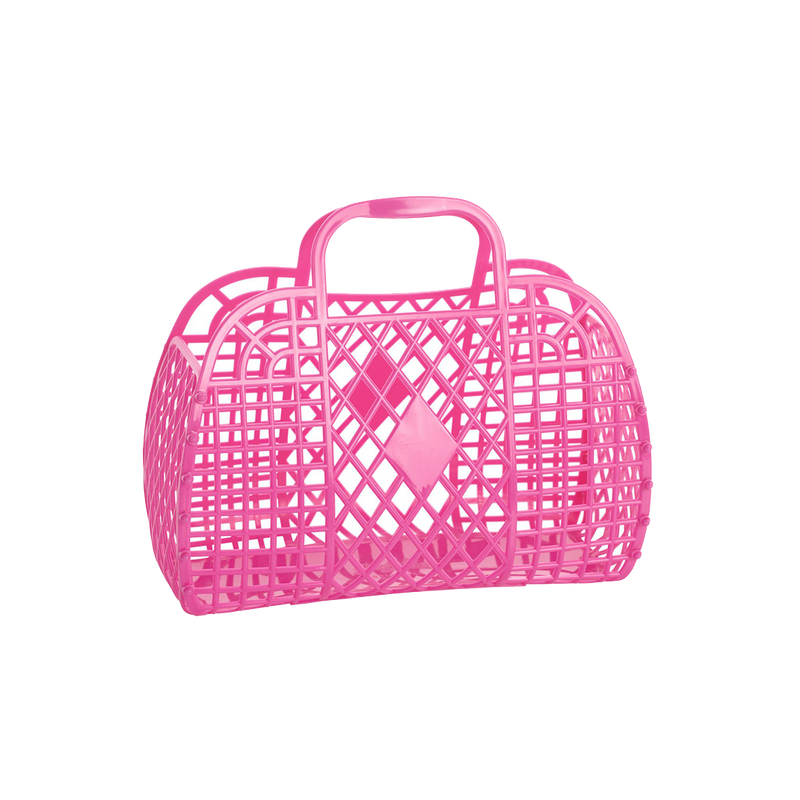 Pink Chicken Retro Basket - Small Berry Pink 