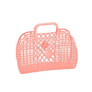 Pink Chicken Retro Basket - Small Peach 