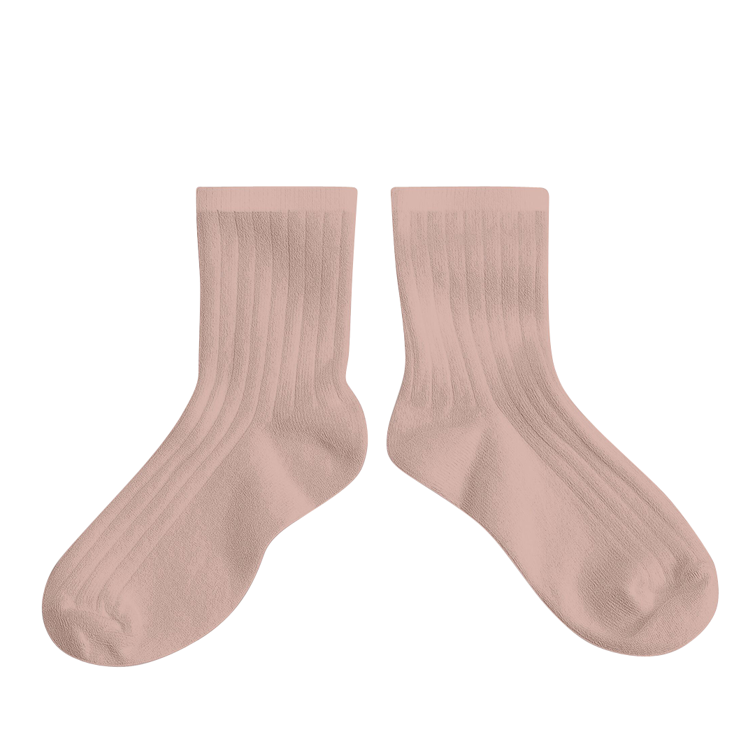 Ribbed Ankle Socks - Old Rose – Pink Chicken