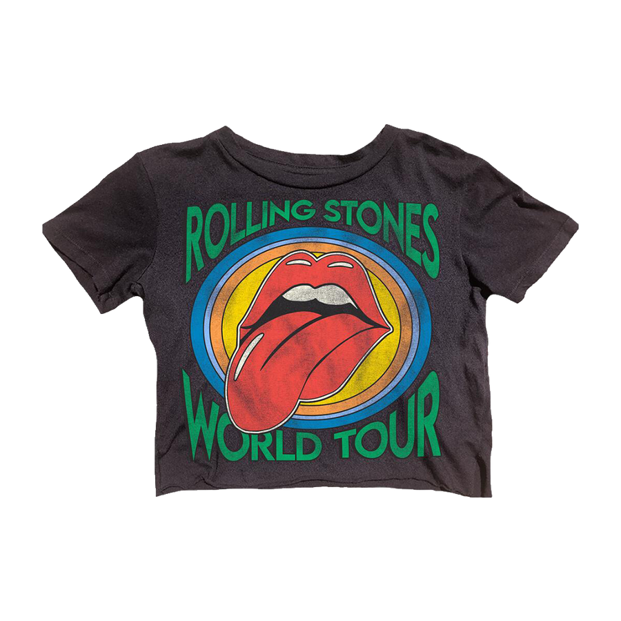 Rolling Stones Short Sleeve Not Quite Crop Tee - Jet Black