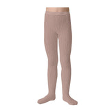 Pink Chicken Ribbed Tights - Old Rose 0/3m 