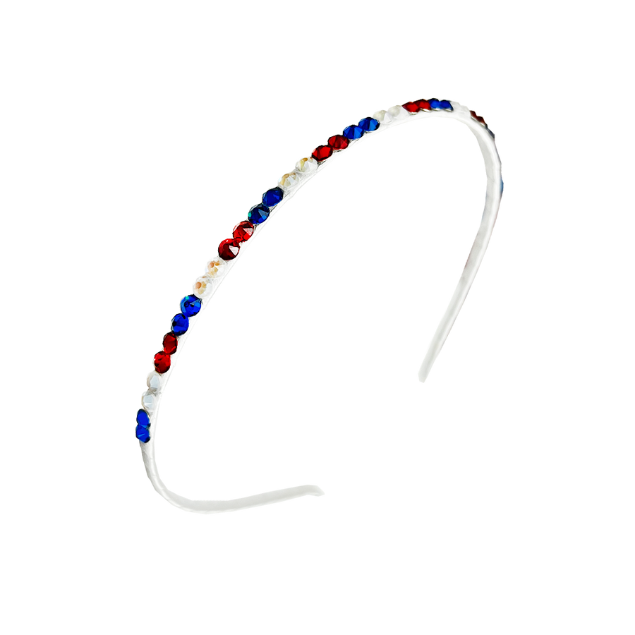 Crystal Headband - Red, White & Blue