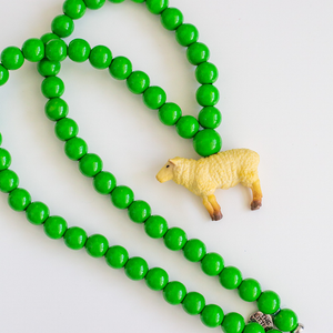 Sheep on Green Beads