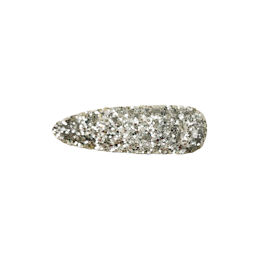 Large Glitter Pop Clip - Silver