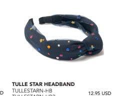 Pink Chicken Tulle Star Headband - Navy 