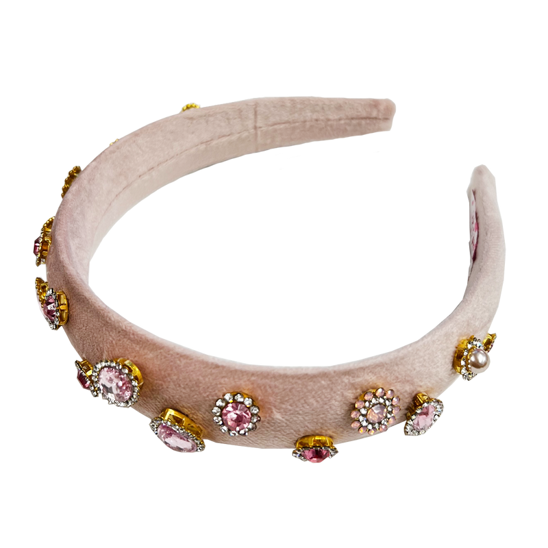 Jewel Padded Headband - Light Pink