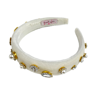 Jewel Padded Headband - White