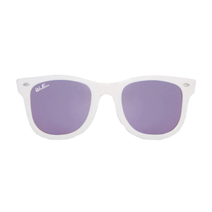 Polarized Sunglasses - White with Purple Lenses