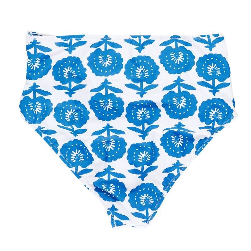Womens Courtney Swim Bottom - Blue Flower Bud